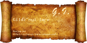 Gilányi Imre névjegykártya